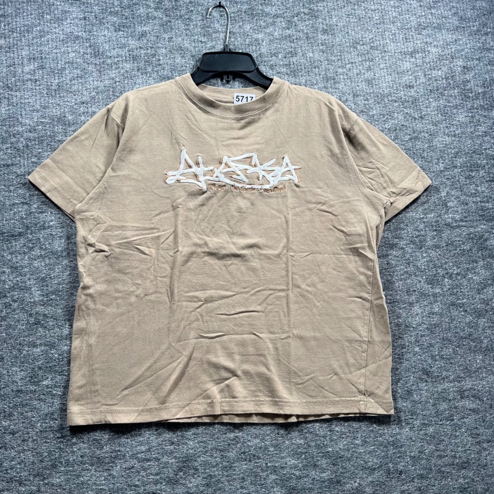 Dutch Harbor Gear Alaska Embroidered Graphic T-Shirt Tan Mens Large